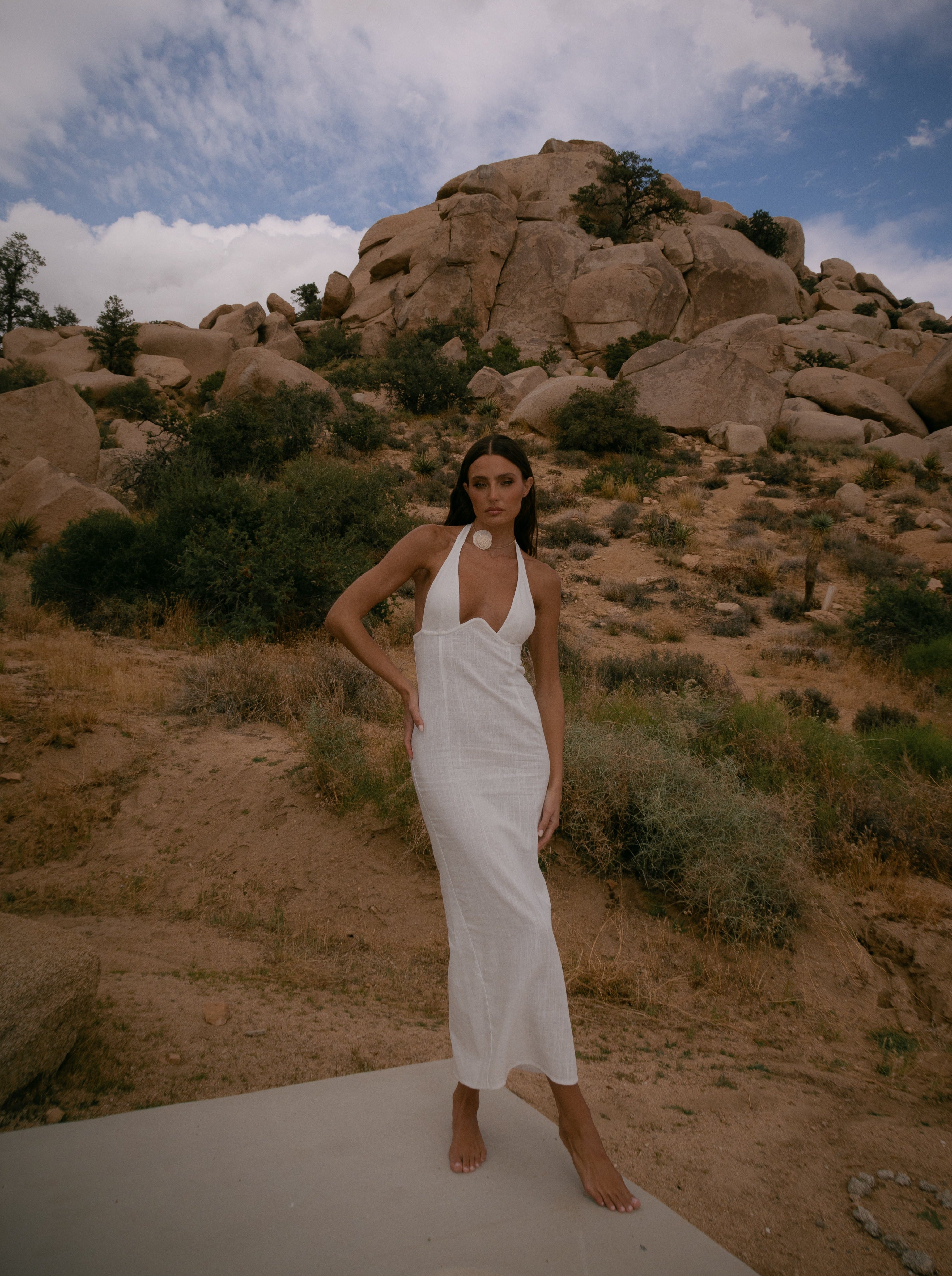 Savannah Linen Maxi Dress