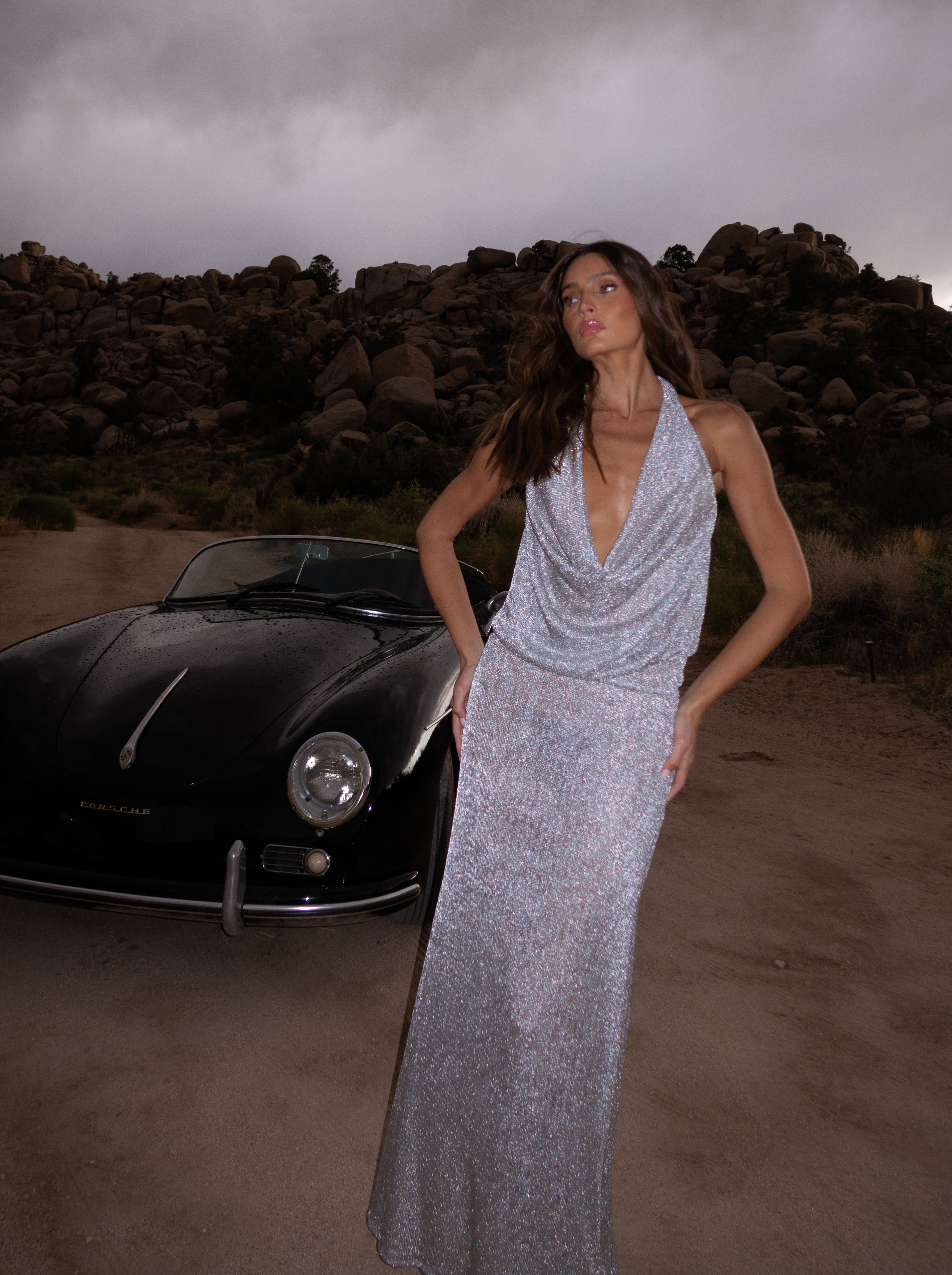 Aurora Metallic Maxi Dress